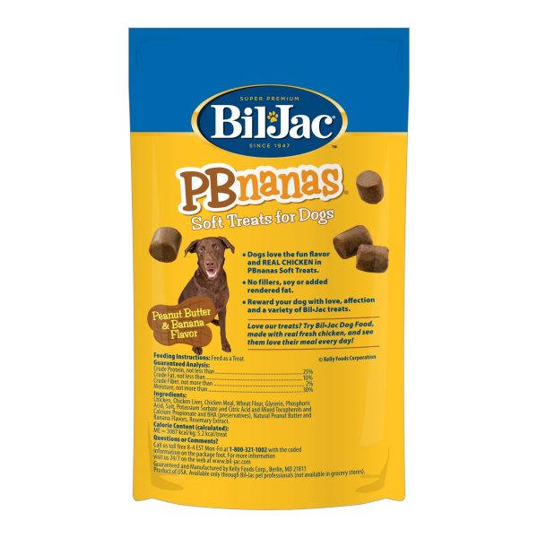 Bil-Jac Pbnanas Soft Dog Treats Peanut Butter Banana 10oz. (Case of 8) Online Hot Sale