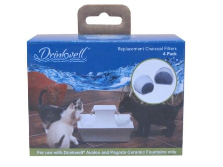 Drinkwell Single Cell Charcoal Replacement Filters for Avalon & Pagoda Ceramic Fountains White 1ea 4 pk Online