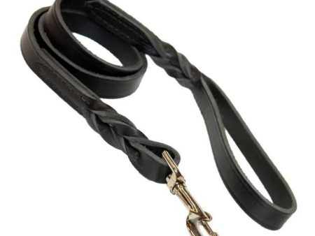 Omni Pet Omnipet Latigo Twist Leather Lead Black 3 4 in. x 4 ft. For Discount