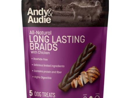 Andy & Audie Alternative Braid Chews For Dogs Chicken Medium-5 Count 5.9oz. Cheap