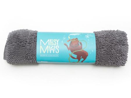 Messy Mutts Dog Drying Mat And Towel Cool Grey Medium Hot on Sale