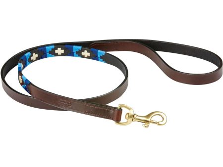 Weatherbeeta Hondenriem Polo Leer Cowdray Brown Blauw Blauw Sale